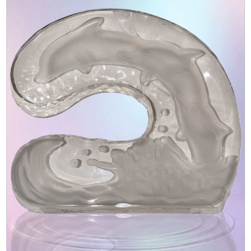 Dolphin Glass Wave‎ Sculpture